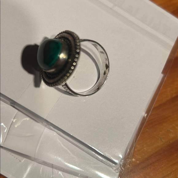 Malachite Natural Gemstone 925
 Silver SIZE 10.5 - Picture 9 of 10